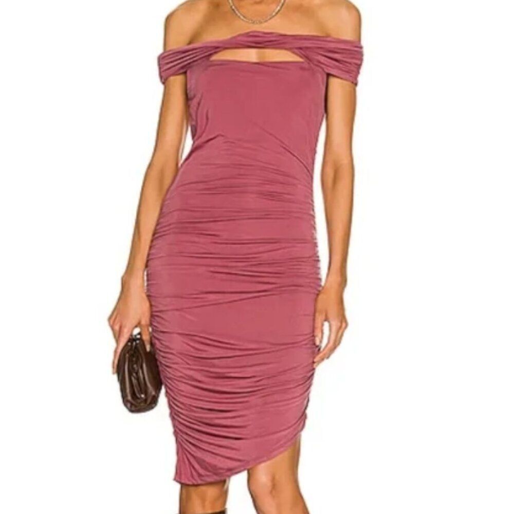 NWT Jonathan Simkhai divya slinky jersey off the shoulder dress - Size L